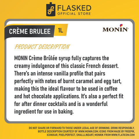 Monin Creme Brulee Natural Syrup 1L