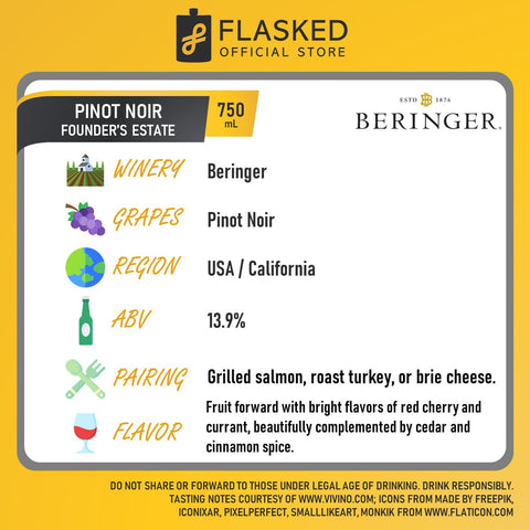 Beringer Founder's Estate Pinot Noir Red Wine 750mL