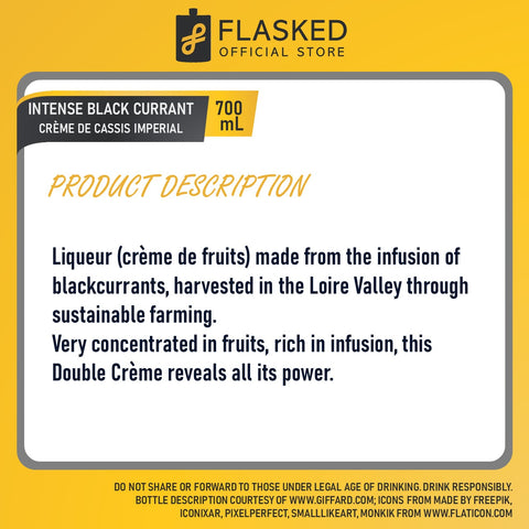 Giffard Creme De Cassis Imperial Intense Black Currant Liqueur 700mL