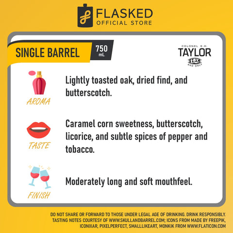 Colonel E.H. Taylor Jr. Single Barrel Straight Kentucky Bourbon Whiskey 750ml 2021 Year Release