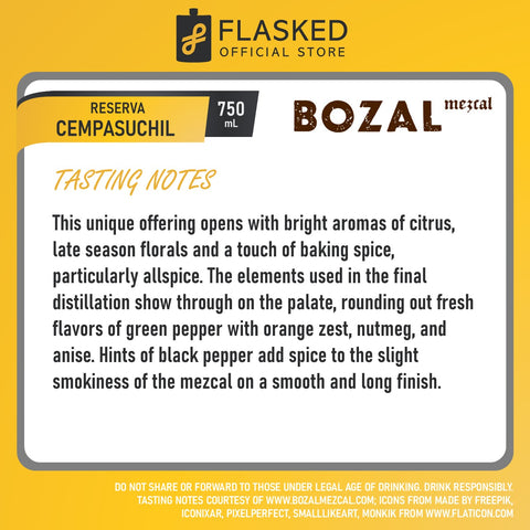 Bozal Mezcal Cempasuchil Reserva 750mL