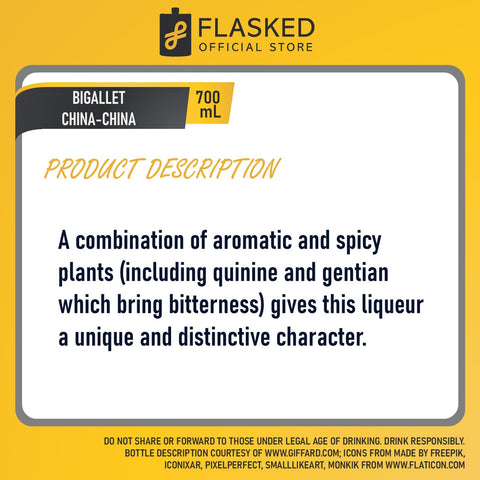 Giffard China-China Bigallet Liqueur 700mL