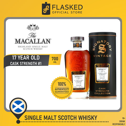 The Macallan 'speyside 17' 2005 Signatory Vintage 17 Year Old Cask Strength #1 700mL