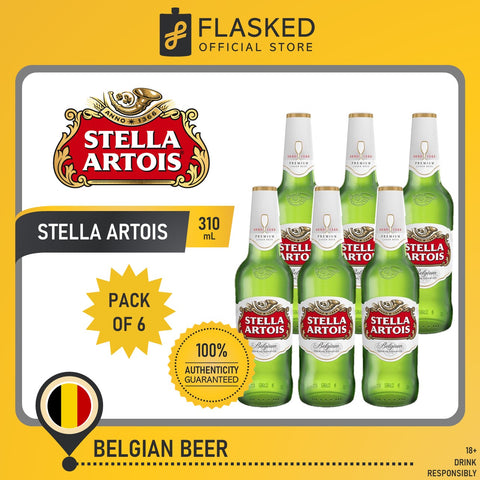 Stella Artois Belgian Beer 6 Bottles 330mL Expiration Date: MARCH 04, 2025