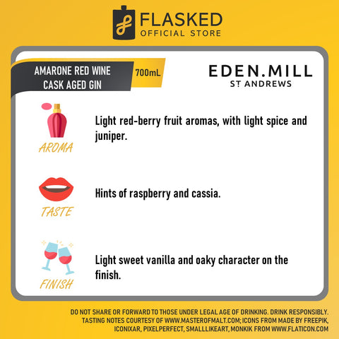 Eden Mill St. Andrews Amarone Red Wine Cask Aged Gin 700mL