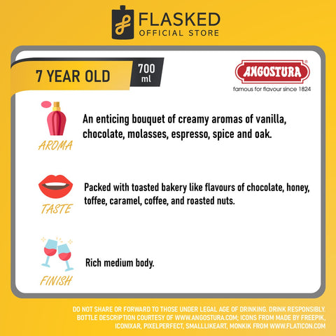 Angostura 7 Year Old Aged in Bourbon Oak Cask Caribbean Rum 700mL