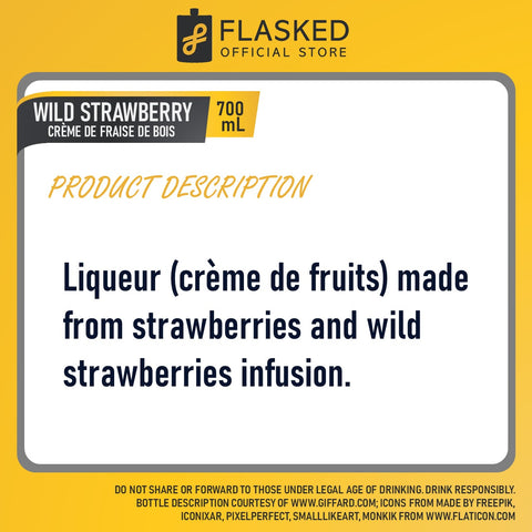 Giffard Creme De Fraise De Bois Wild Strawberry Liqueur 700mL