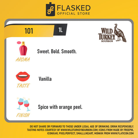 Wild Turkey 101 Kentucky Straight Bourbon Whiskey 1L