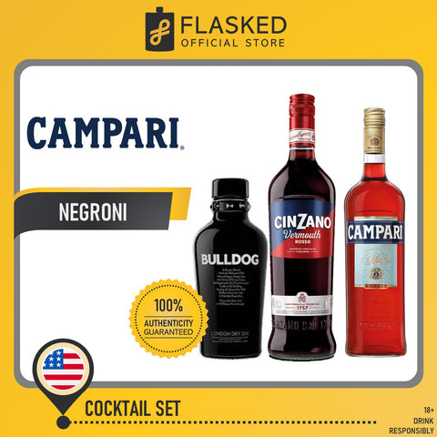 Negroni Bundle (Campari Bitter 750ml, Bulldog Gin 700ml, Cinzano Vermouth Rosso  1L)
