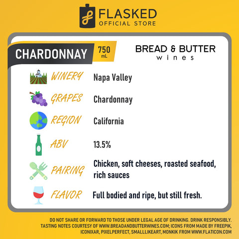 Bread and Butter Chardonnay White Wine 750mL