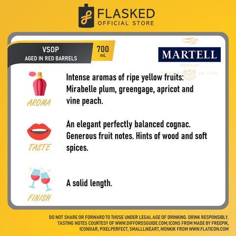 Martell VSOP Aged in Red Barrels Cognac 700mL