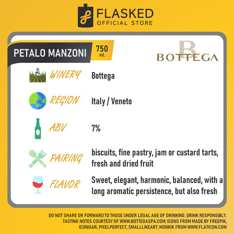 Bottega Petalo Manzoni Il Vino dell Amore Moscato Rose Sparkling Wine 750mL