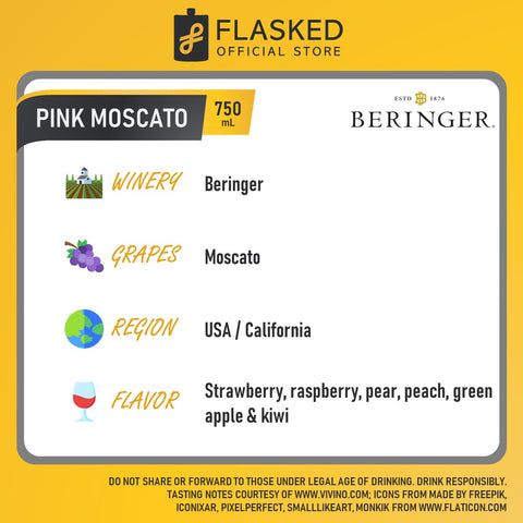 Beringer Pink Moscato Rose Wine 750mL