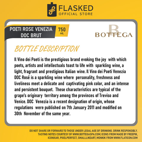 Bottega Poeti Rose Venezia Doc Brut 750mL
