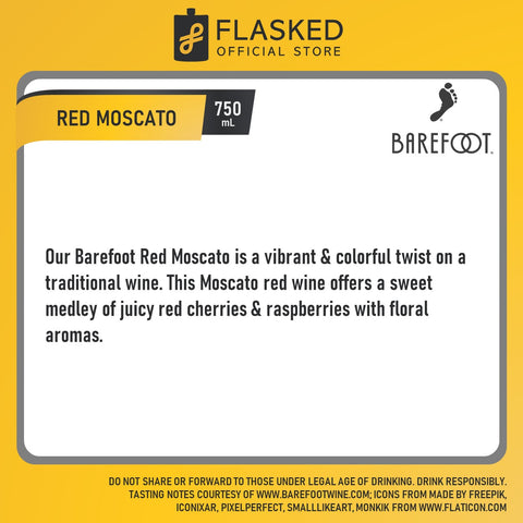 Barefoot Red Moscato California Red Wine 750mL