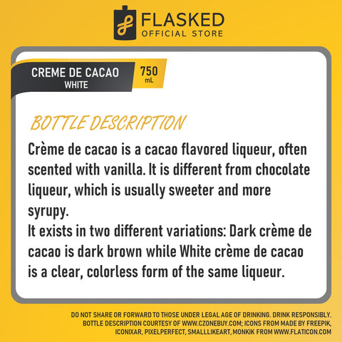 Walsh Creme De Cacao White Liqueur 750mL