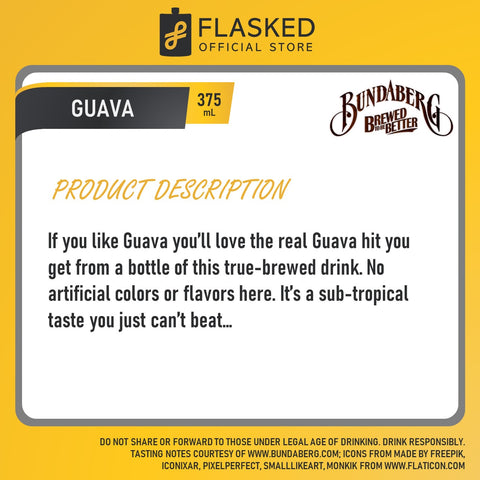 Bundaberg Guava Sparkling Drink 375mL pack of 4