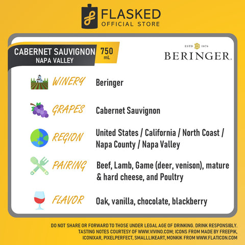 Beringer Napa Valley Cabernet Sauvignon Red Wine 750mL