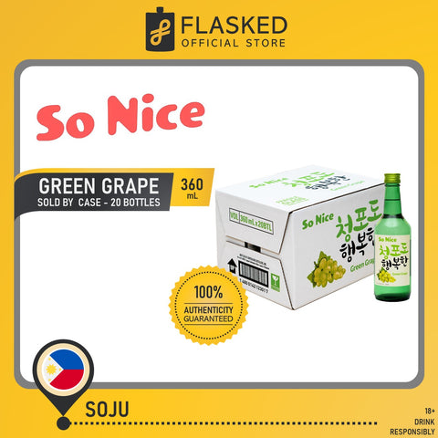 So Nice Soju Green Grape 360ml pack of 20