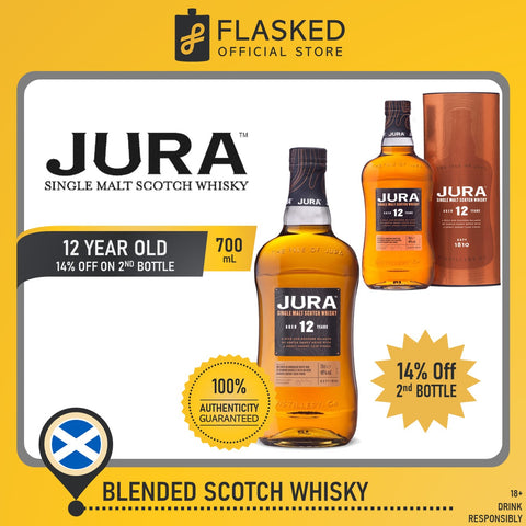 Jura 12 Year Old Single Malt Scotch Whisky 700mL 14% Off 2nd Bottle