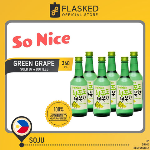 So Nice Soju Green Grape 360ml pack of 6