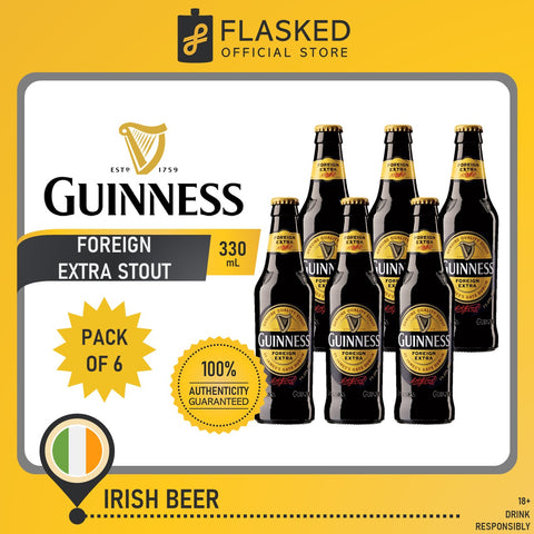 Guinness FES Foreign Extra Stout Irish Beer 6 Bottles 330mL