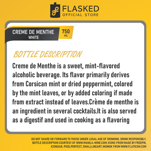 Walsh Creme De Menthe White Liqueur 750mL