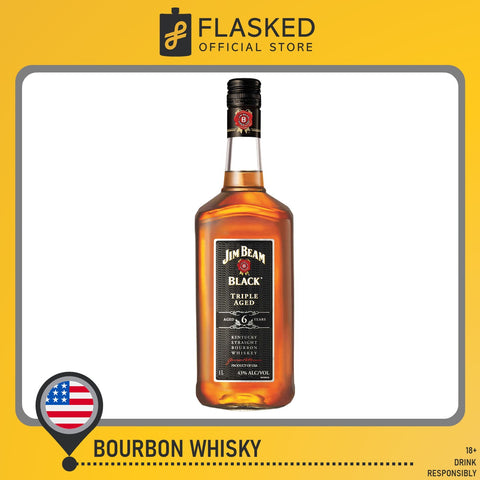 Jim Beam 6 Year Old Black Triple Aged Kentucky Straight Bourbon Whiskey 1L