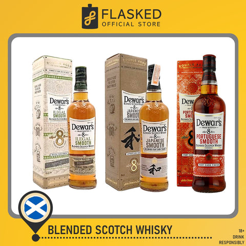 Dewar's Blended Scotch Whisky - Smooth Bundle (Ilegal, Japanese, Portuguese) 3x750mL Dewars