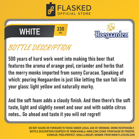 Hoegaarden White Belgian Beer Cans 330mL 6 Set