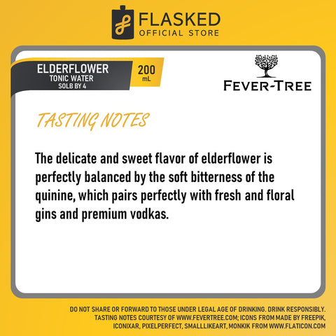 Fever Tree Elderflower Tonic Water 200mL 4 pack