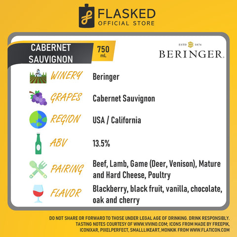 Beringer Cabernet Sauvignon Red Wine 750mL
