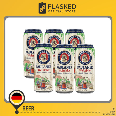 Paulaner Hefe Weisbier Beer Can 500ml pack of 6