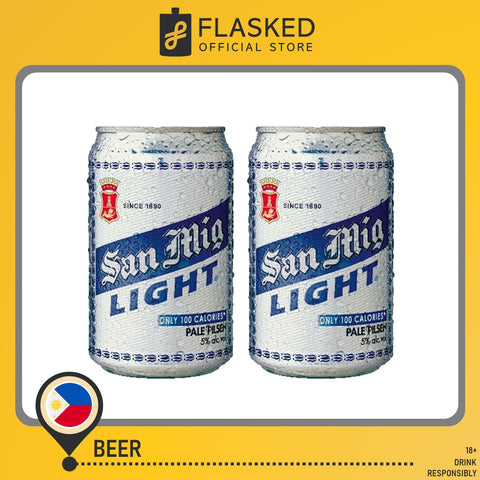 San Miguel Light Beer 2 Cans 330mL