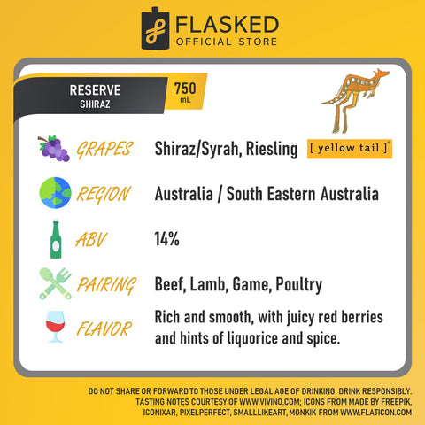 Yellow Tail Reserve Shiraz Red Wine 750mL