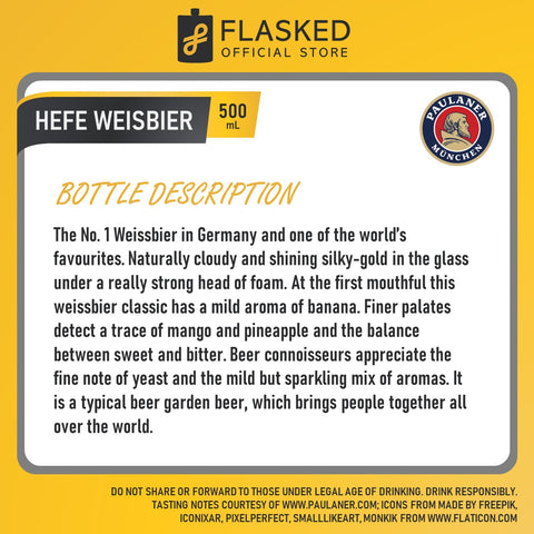 Paulaner Hefe Weisbier Beer Can 500ml pack of 6