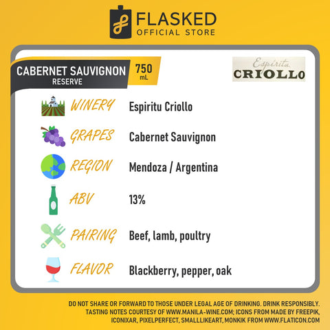 Espiritu Criollo Cabernet Sauvignon Reserve Red Wine 2014 750mL