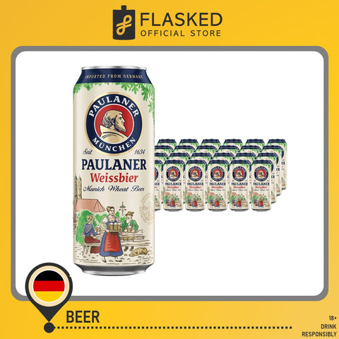 Paulaner Hefe Weisbier Beer Can 500ml pack of 24
