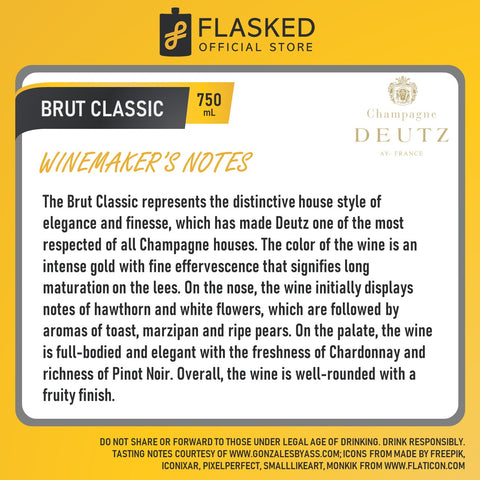 Deutz Brut Classic Non Vintage Champagne 750mL