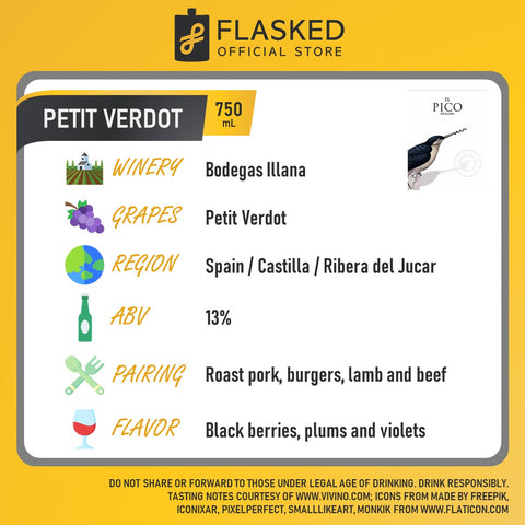 El Pico De Illana Petit Verdot Red Wine 750mL