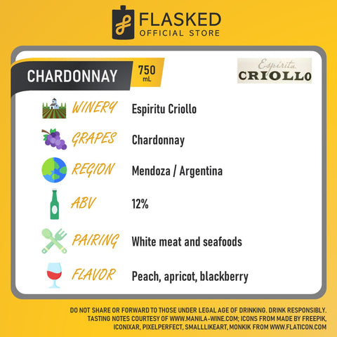 Espiritu Criollo Chardonnay White Wine 750mL