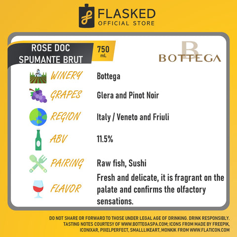 Bottega Rose DOC Spumante Brut 750mL