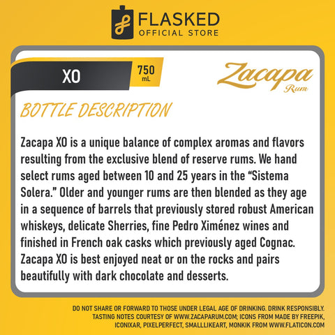 Ron Zacapa Centenario XO Solera Rum 750mL