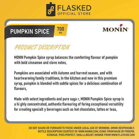 Monin Pumpkin Spice Syrup 700mL