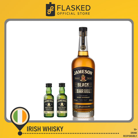 Jameson Black Barrel Irish Whiskey 700mL with FREE 2 Jameson Stout 50ml