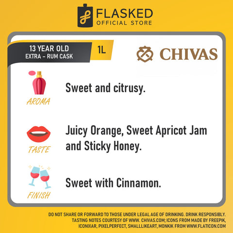 Chivas Regal Extra 13 Year Old Rum Cask Blended Scotch Whisky 1L