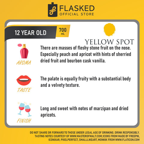 Spot Yellow 12 Year Old Single Pot Still Irish Whiskey 700mL