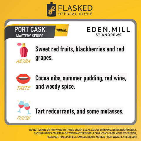 Eden Mill St. Andrews Cask Mastery Series: Port Cask Single Malt Whisky 700mL