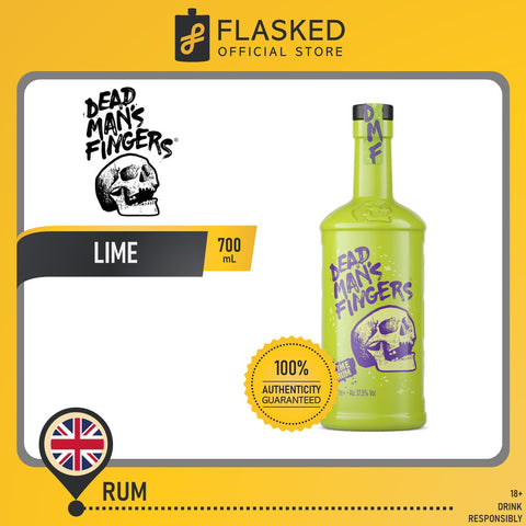 Dead Man's Fingers Lime Flavored Rum 700mL W/ Free Skull Glass