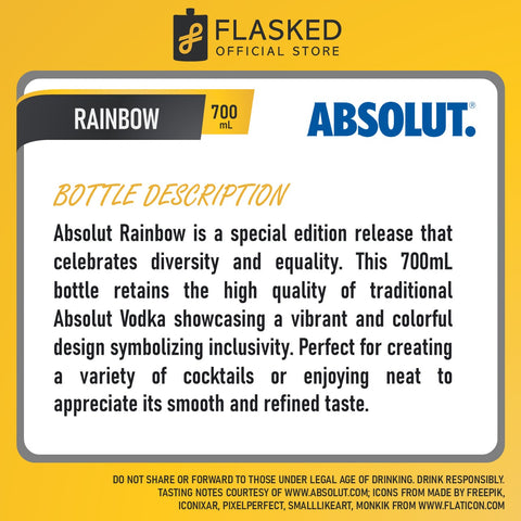 Absolut Rainbow Vodka 700ml
